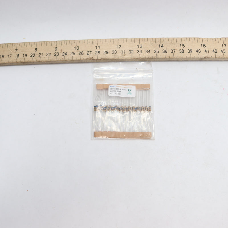 (40-Pk) Bojack Film Resistor 1/4W 5% Tolerance 680 Ohm Carbon