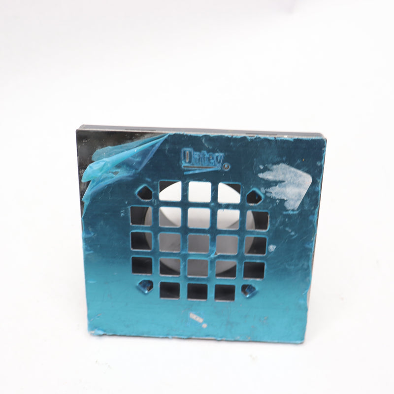 Oatey Square Shower Drain w/ Square Pattern Drain Cover Stainless Steel 4" x 4"