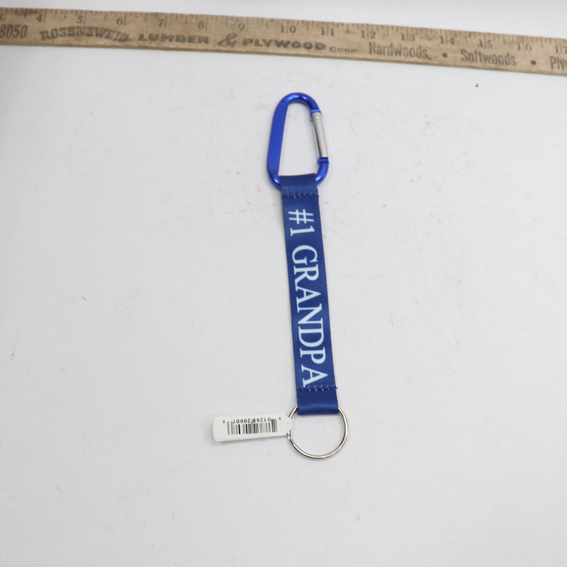 #1 Grandpa Carabiner Keychain Blue 7" L-2060GP-20