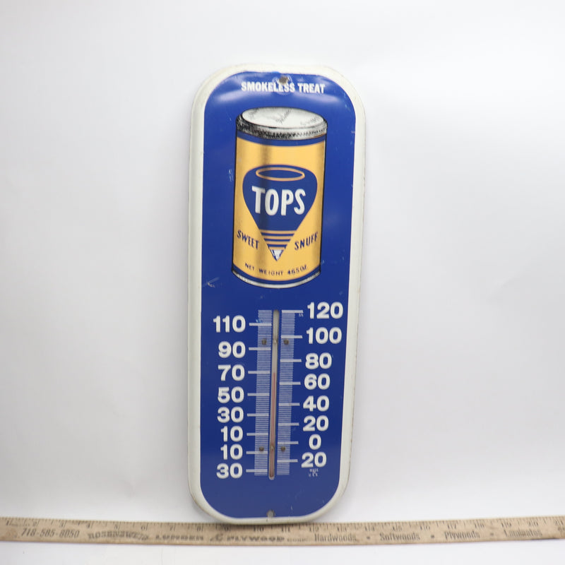Tops Thermometer Sweet Snuff Vintage/Rusted 16&quot;