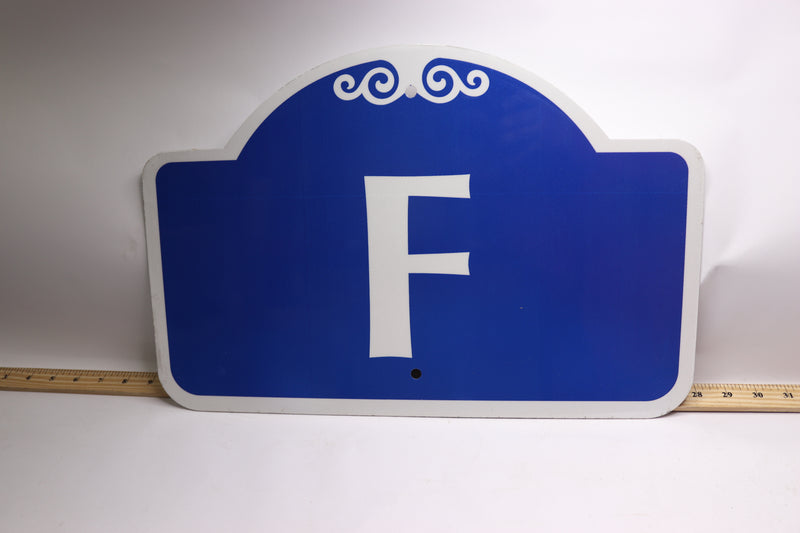 "F" Parking Sign 18" x 12"