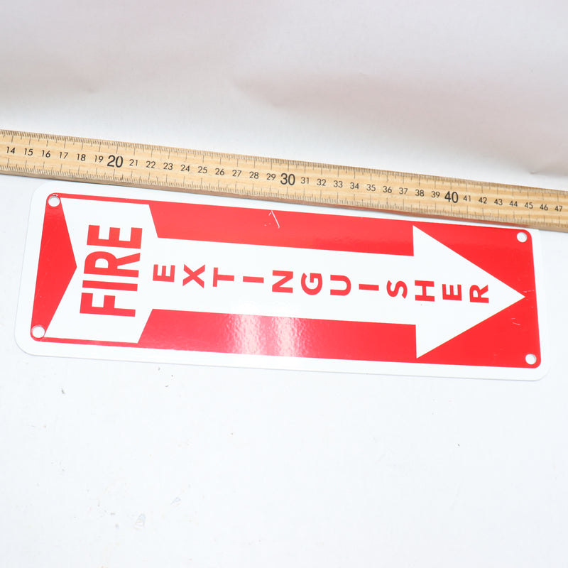 "Fire Extinguisher" Arrow Down Sign Aluminum 4" X 12"