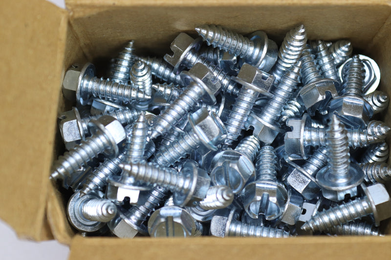 (120-Pk) Wurth License Plate Hex Slotted Screws 1/4" X 3/4" 021038