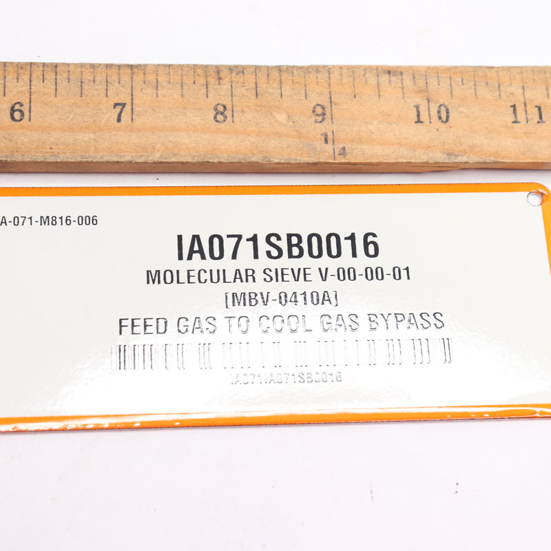 Feed Gas To Cool Gas Bypass Plate IA-071-M816-006 IA071SB0016