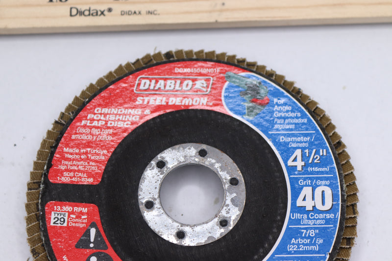 Diablo Flap Disc No Hub Steel 40 Grit 4-1/2"