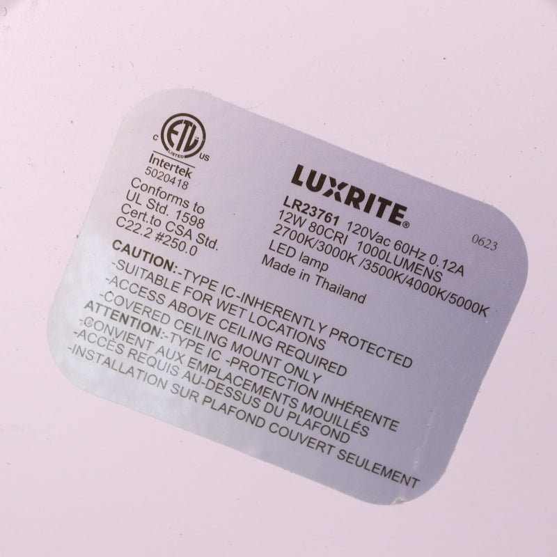 Luxrite Dimmable LED Recessed Downlight 5CCT 2700K-5000K 1000LM 12W 6" LR23761