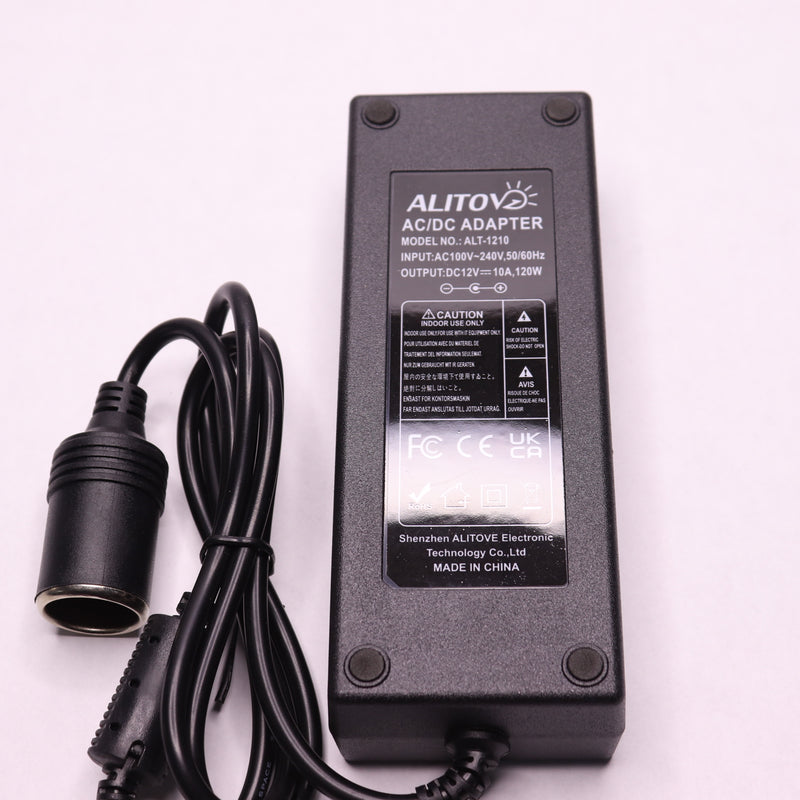 Alitove Power Supply Adapter Converter Transformer 100-240V to DC 12V 10A