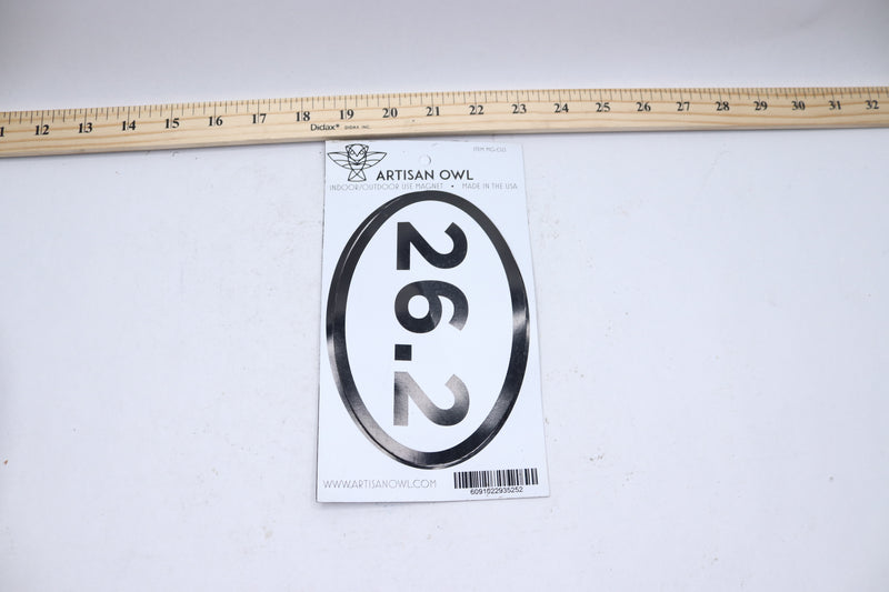 Artisan Owl 26.2 Full Marathon Oval Car Magnet White 4" x 6" MG-023
