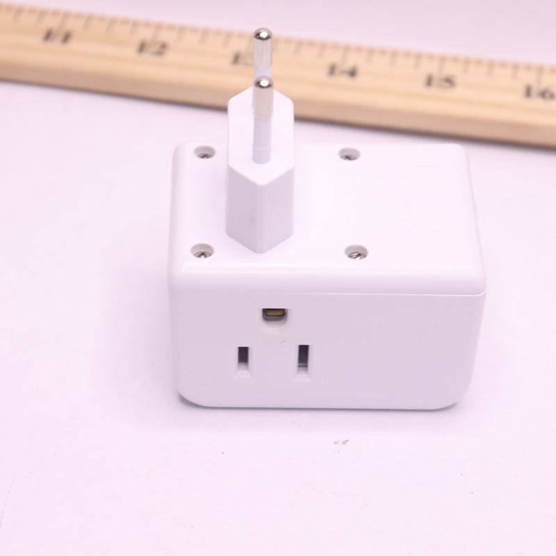 International Power Plug Adapter with 3 Outlets 3 USB Charging Ports OB3W3CT