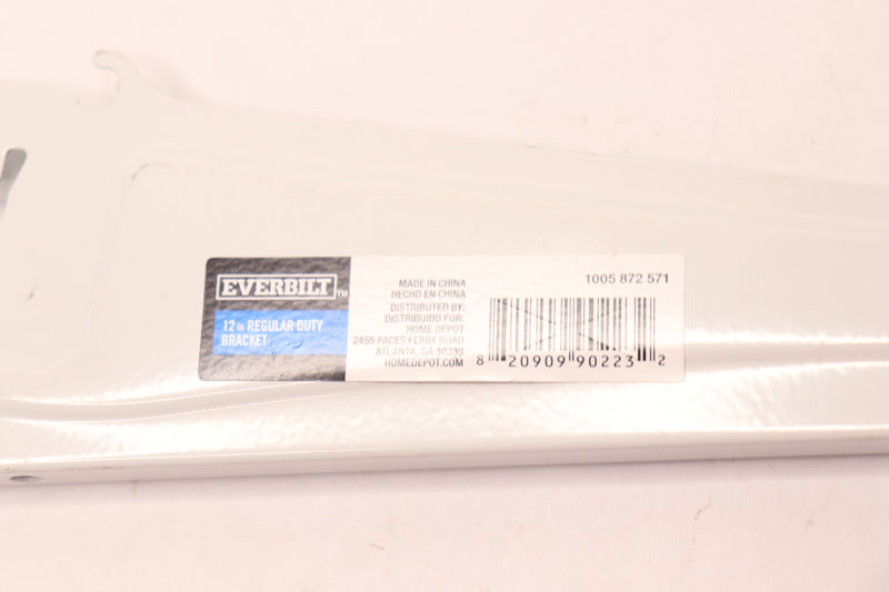 Everbilt Regular Duty Support Bracket White Metal 12" - Damaged Scratched/Dirty