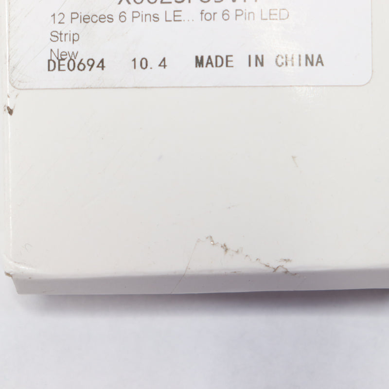 (12-Pk) Honoson LED Strip Connectors Set L Shape 6 Pins White