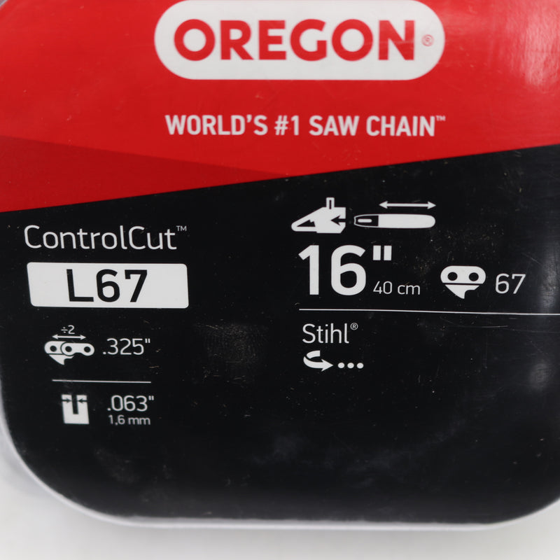 Oregon Controlcut Saw Chain 67 Drive Links for 16" Bar L67