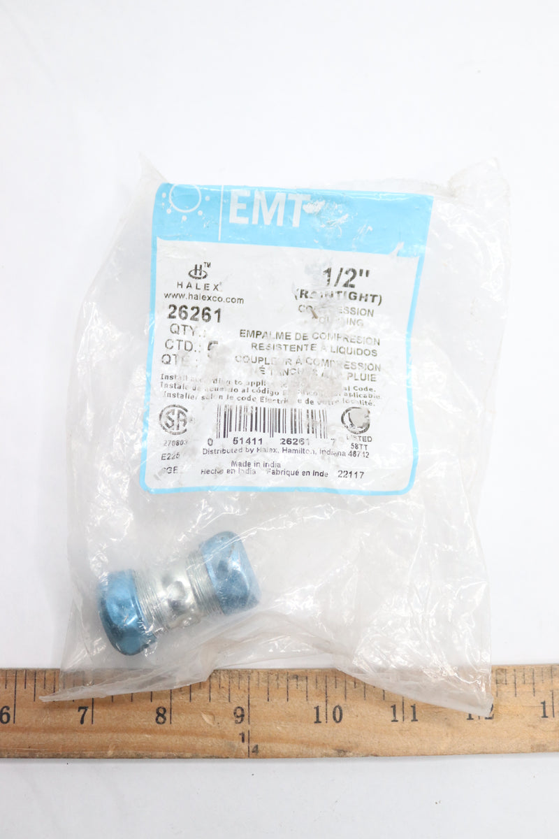 Halex 1/2 in. Electrical Metallic Tube (EMT) Rain Tight Coupling (5-Pack)