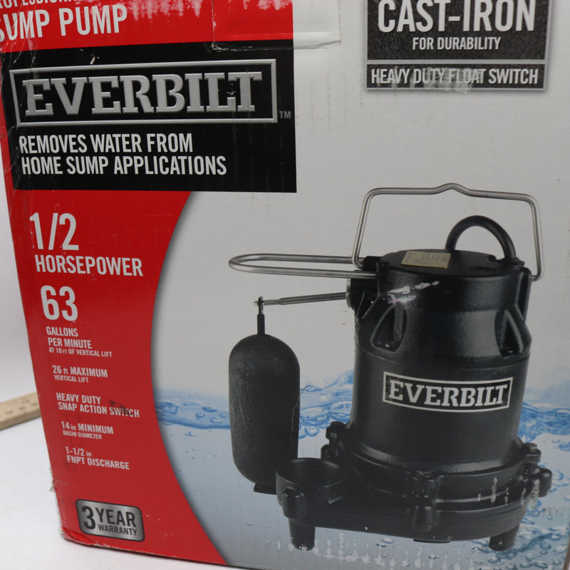 Everbilt Sump Pump Cast Iron 1/2 HP 1000 041 120