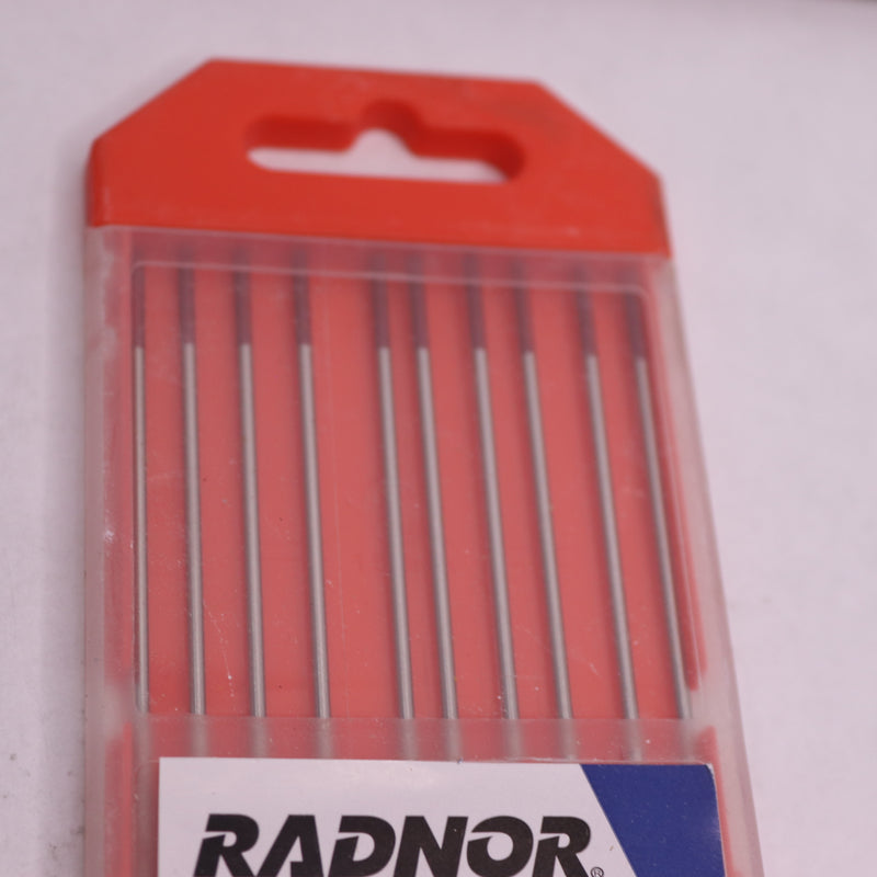 (10-Pk) Radnor Electrodes 1/16" x 7" Ground Finish 2% Thoriated Tungsten 6400195