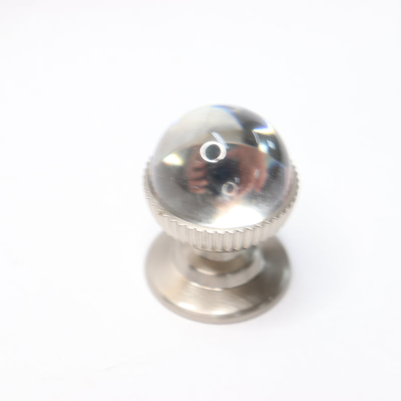 Liberty Round Cabinet Knob Satin Nickel and Clear Glass 1-1/3 P37480C-SN-CP