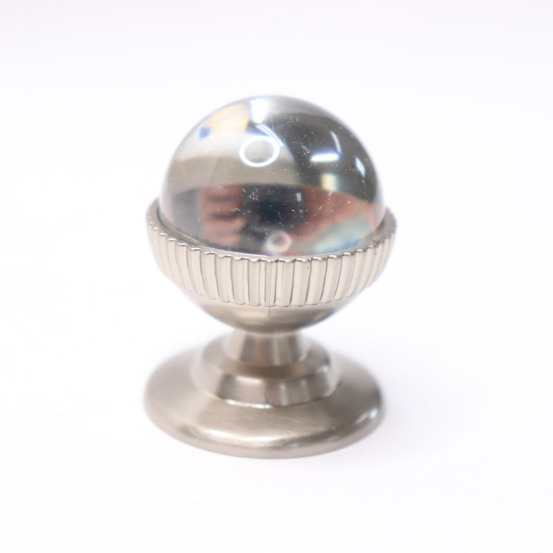 Liberty Round Cabinet Knob Satin Nickel and Clear Glass 1-1/3 P37480C-SN-CP