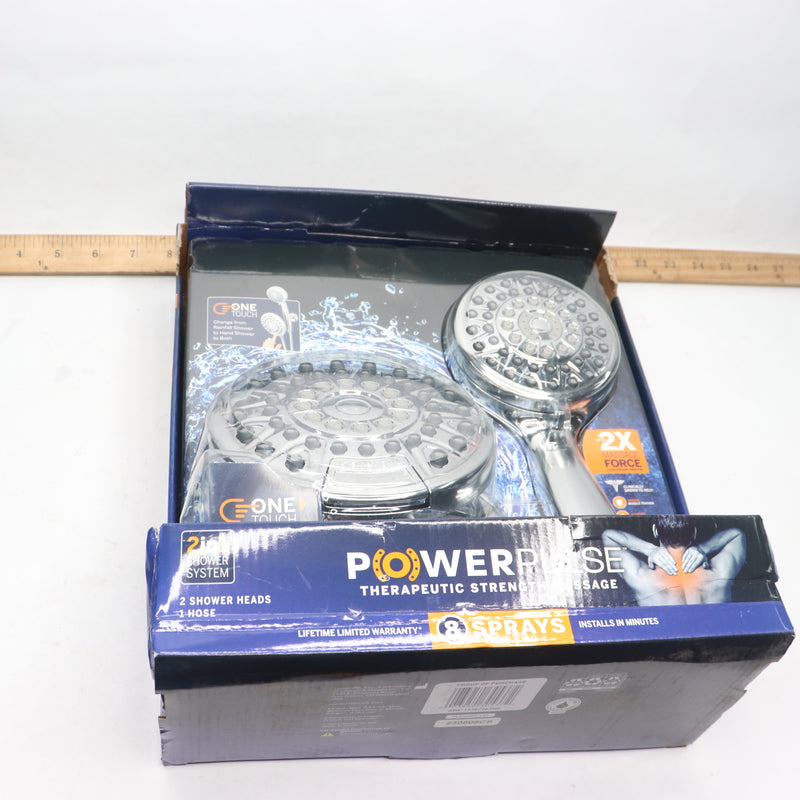 Waterpik 8-Spray Fixed & Handheld Shower Head 1.8 GPM Chrome 2"