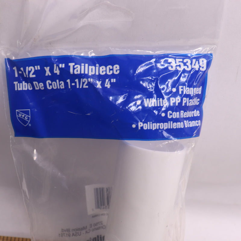 Eastman Flanged Tailpiece Polypropylene White 1-1/2" 35349