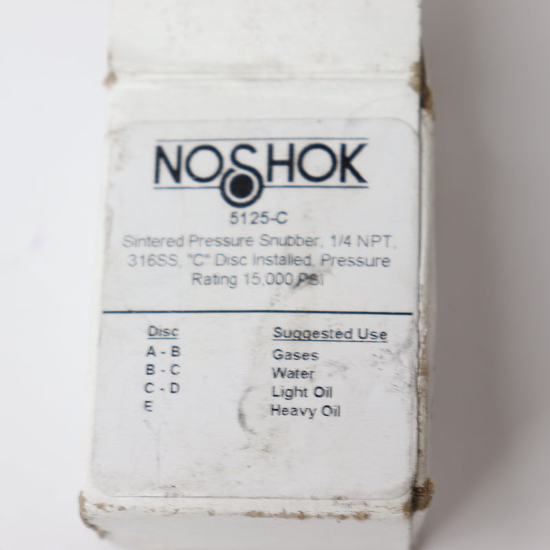 Noshok Sintered Snubber 15000psi 1/4" 5125-C