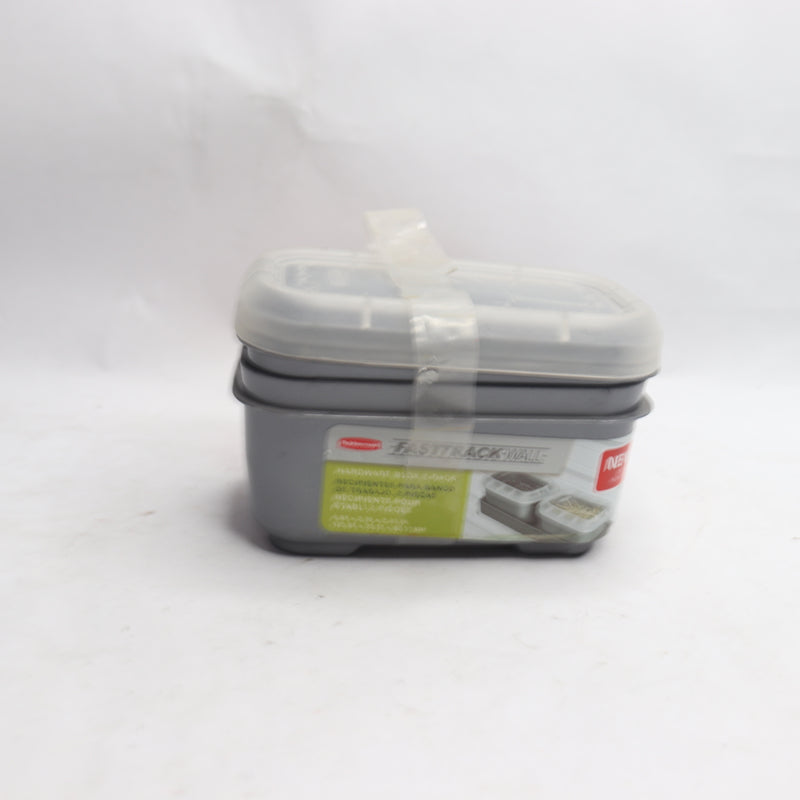 (2-Pk) Rubbermaid FastTrack Garage Wall Bench Blox Bins 1960416