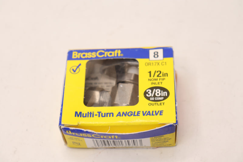 Brass Craft Multi Turn Angle Valve 1/2"FIP Inlet x 3/8"Comp Outlet OR17X C1