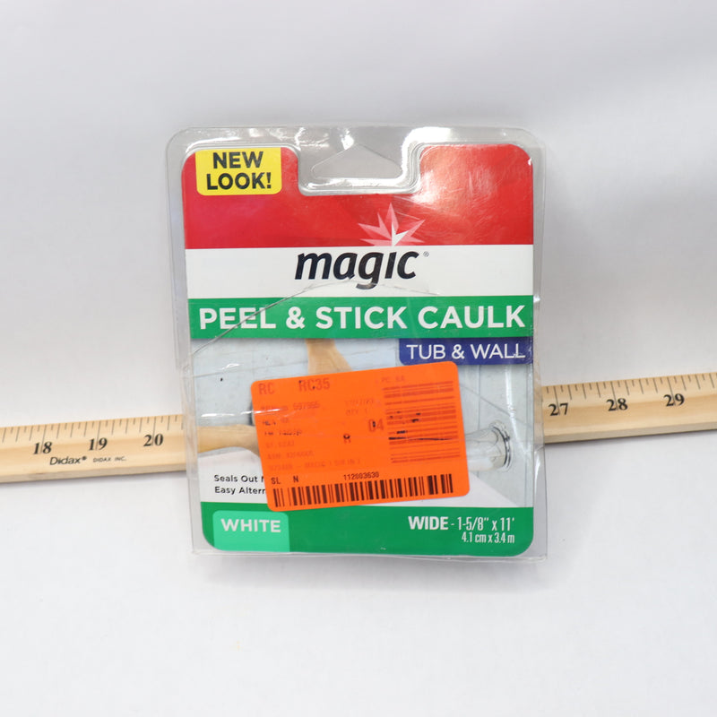 Magic Tub and Wall Peel and Caulk Strip White 1-5/8" x 11 Feet 3016-71284A-1215