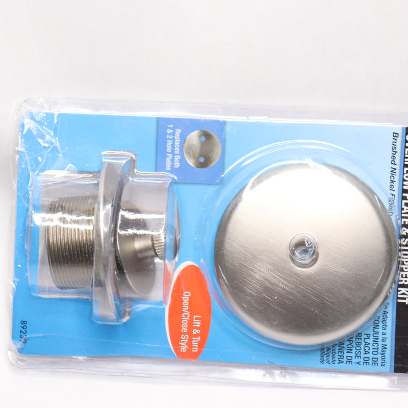 Danco Lift and Turn Bath Drain Trim with Overflow Brushed Nickel 89239