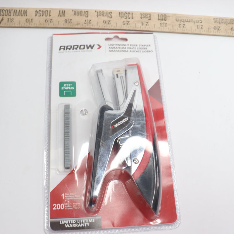 Arrow Lightweight Handheld Plier Stapler With 200 Staples 1/4" P21