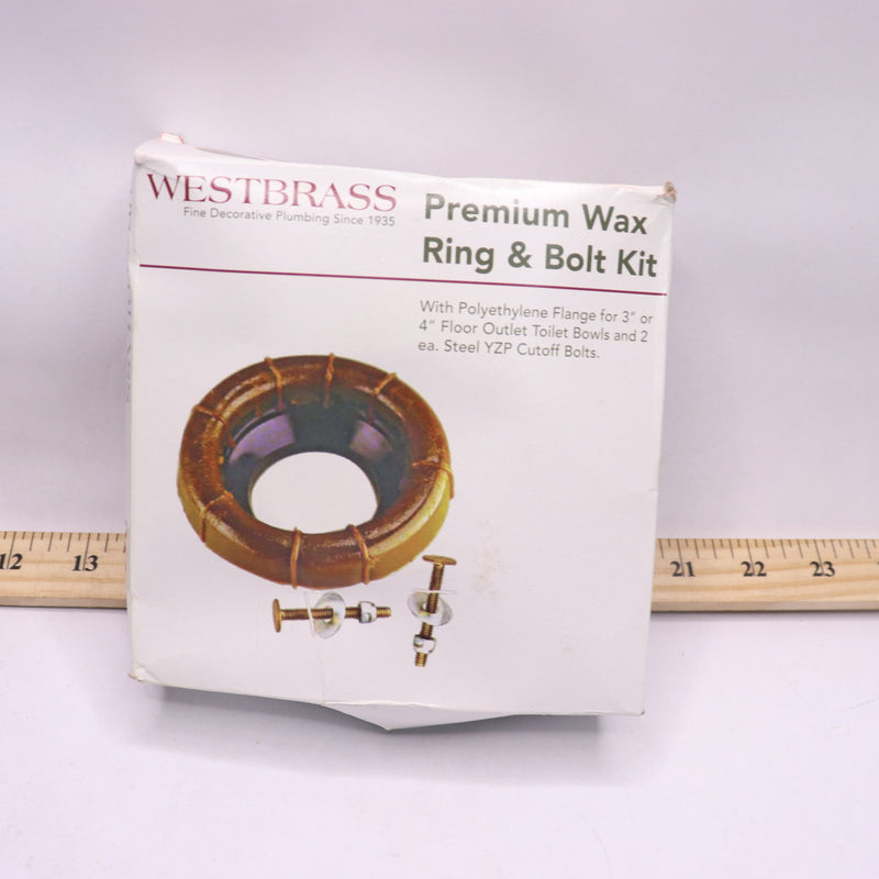 Westbrass Wax Ring & Bolts Brown For Toilet Bowl D6033-40