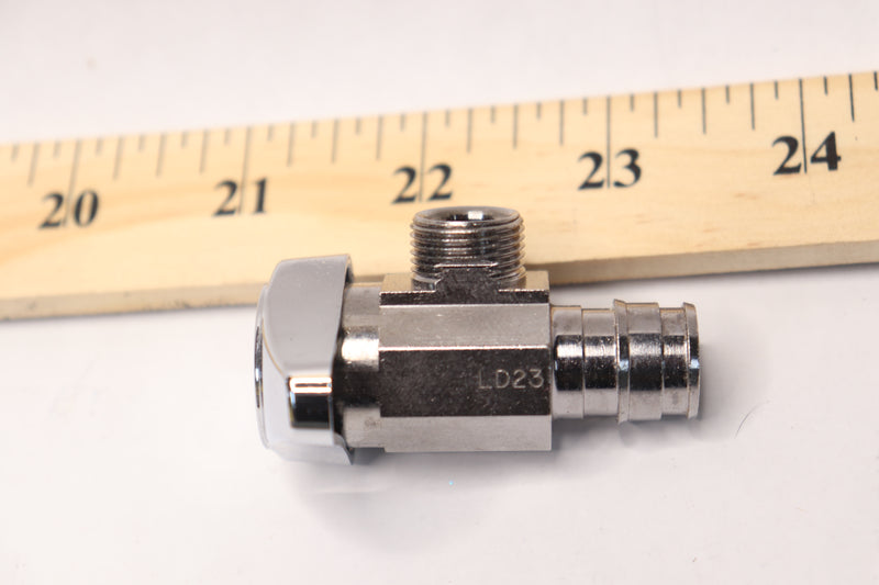 Brasscraft Angle Valve 1/2 Crimp PEX Barb Inlet x 3/8" Compression Outlet