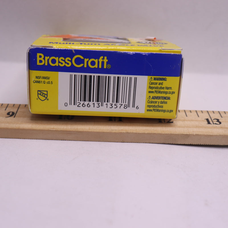 Brass Craft Multi-Turn Angle Valve Brass Chrome Plated 1/2" x 3/8" OCR19XC1