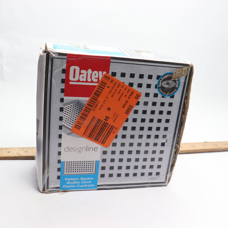 Oatey Square Shower Drain w/ Cover Stainless Steel 6" x 6" DSS2060R-D-04