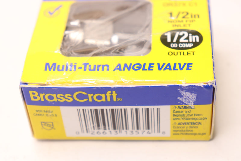 BrassCraft Outlet Multi-Turn Angle Valve 1/2" FIP x 1/2" OD Comp. OR37X C1