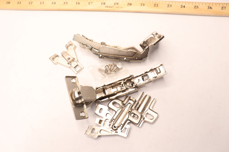 (2-Pk) Everbilt Wide Angle Full Overlay 165-Degree Hinge Set Nickel 1002782607