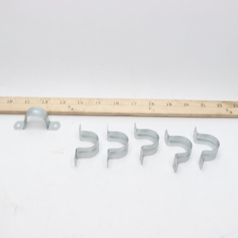 (6-Pk) Oatey 2-Hole Pipe Hanger Strap Galvanized 3/4" 33543