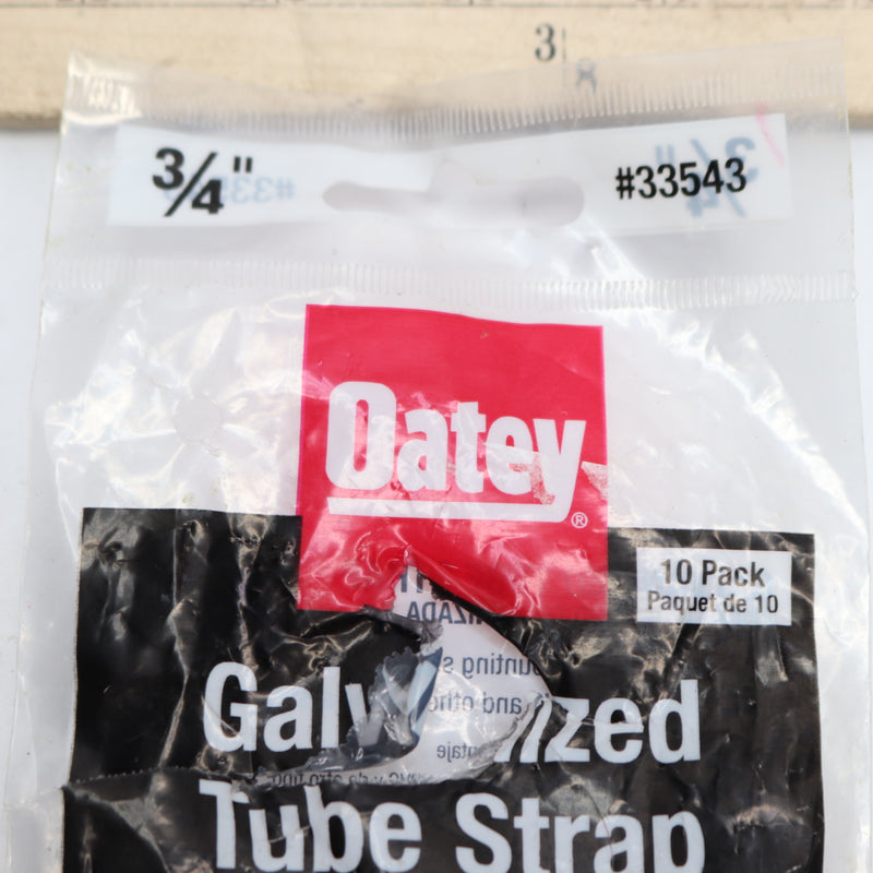 (6-Pk) Oatey 2-Hole Pipe Hanger Strap Galvanized 3/4" 33543