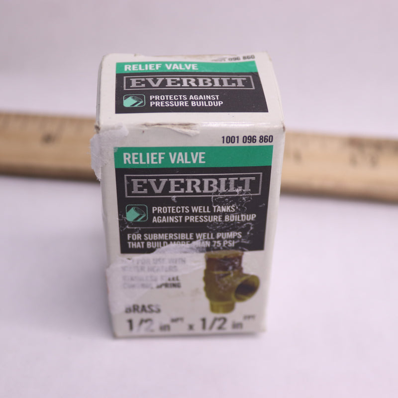 Everbilt Relief Valve Brass 75psi 1/2" 1001 096 860