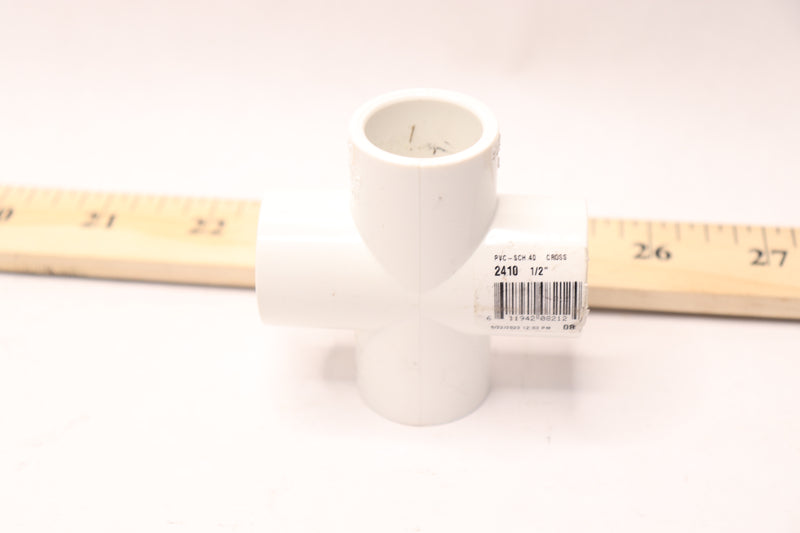 Charlotte Pipe Cross PVC White Sch 40 1/2" 2410