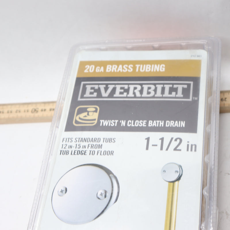 Everbilt Twist and Close Bath Waste and Overflow Drain Chrome 20-Gauge 1-1/2"