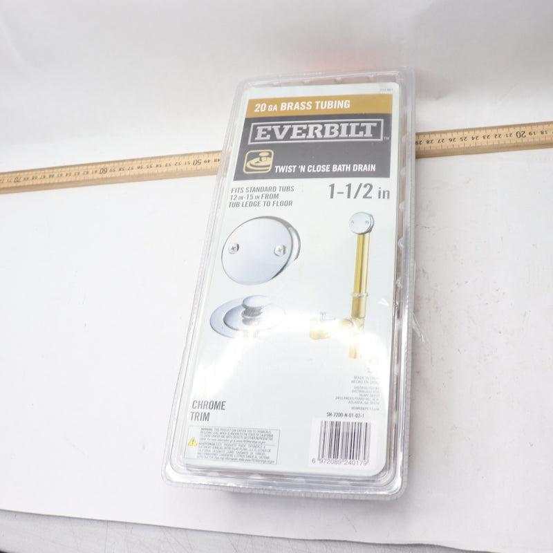 Everbilt Twist and Close Bath Waste and Overflow Drain Chrome 20-Gauge 1-1/2"