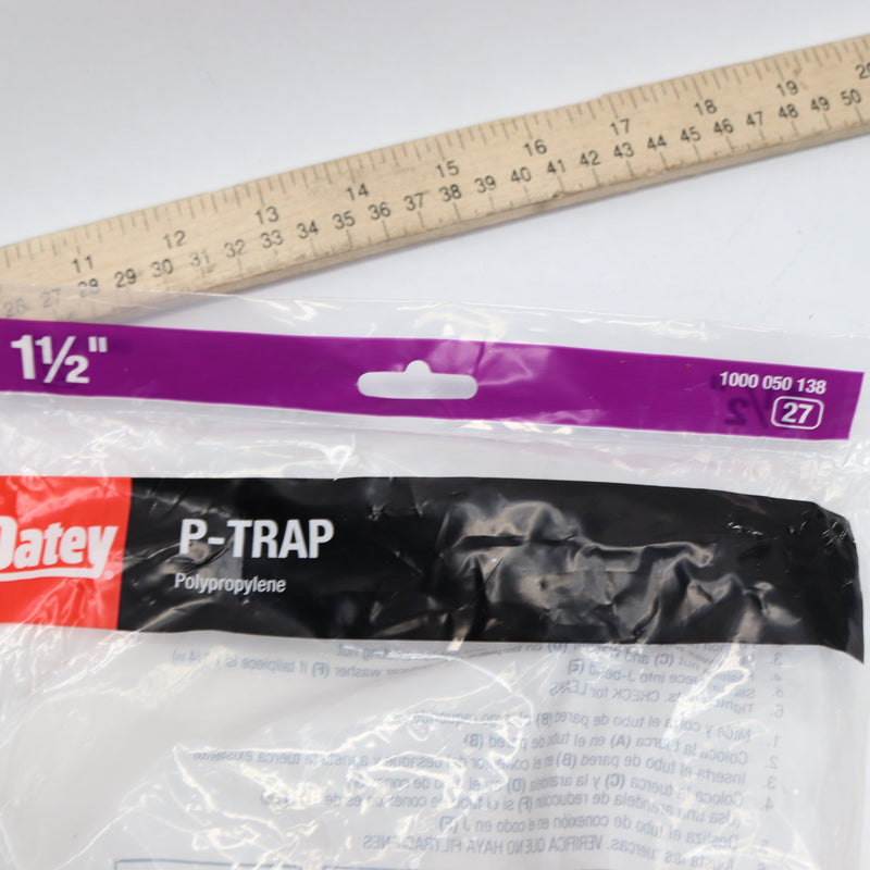 Oatey Sink Drain P-Trap with Reversible J-Bend 1-1/2" - Missing One Nut