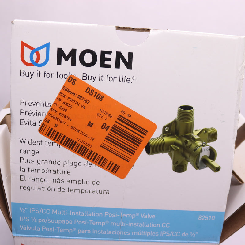 Moen Posi-Temp Pressure Balanced Rough-In Valve 1/2" IPS 82510