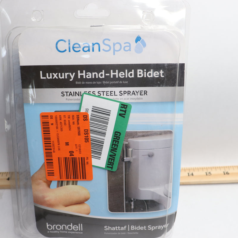 Brondell CleanSpa Luxury Hand Held Bidet Steel Silver 10.5 x 7 x 2.5" CSL-40