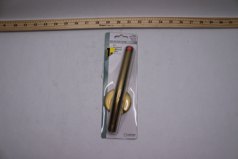 Glacier Bay 8 in. Shower Arm and Flange in Matte Gold