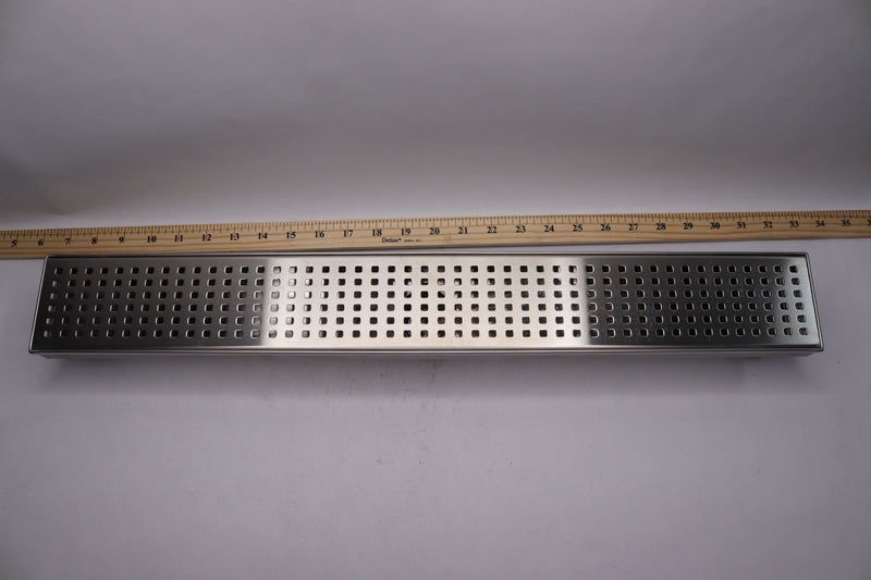 Designline Linear Shower Drain Square Grate Stainless Steel 24" DLS2240R2