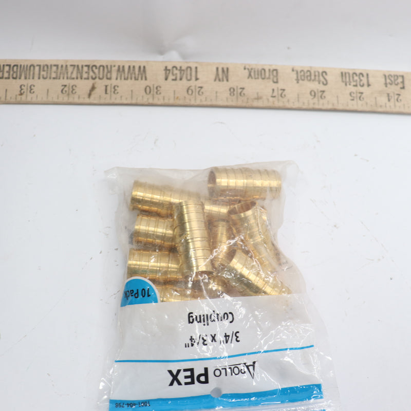 (10-Pk) Apollo Coupling Crimp Brass 3/4" x 3/4" APXC3410PK