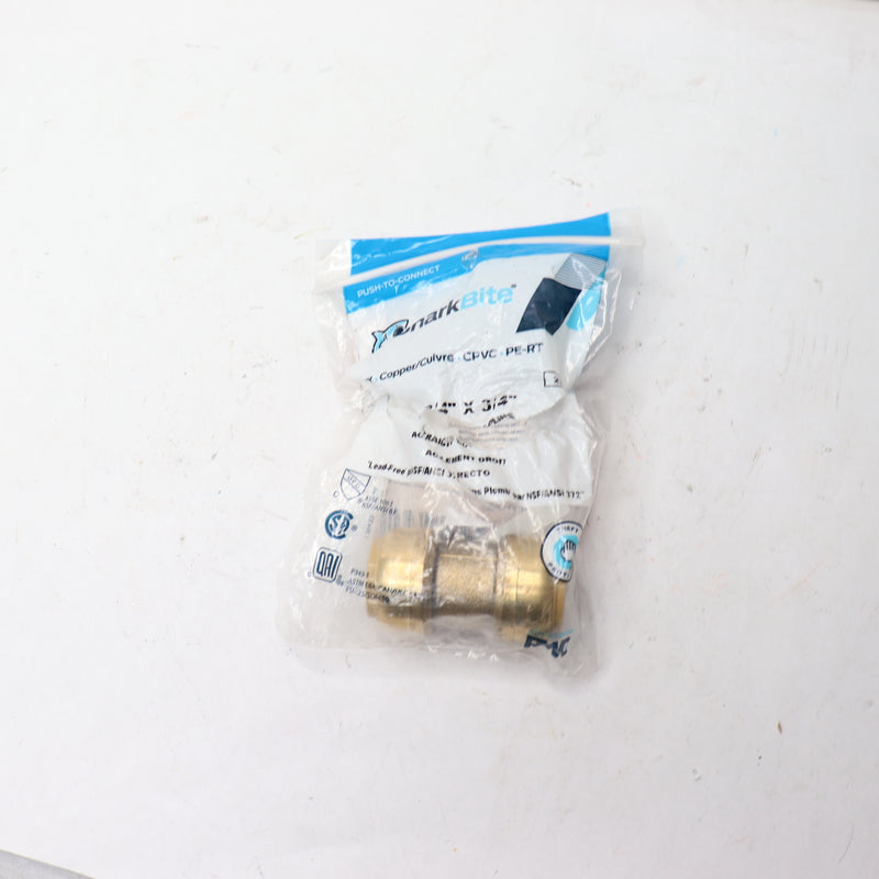 (1-Pk) SharkBite Push To Connect Plumbing Fitting Brass 3/4" U016LF