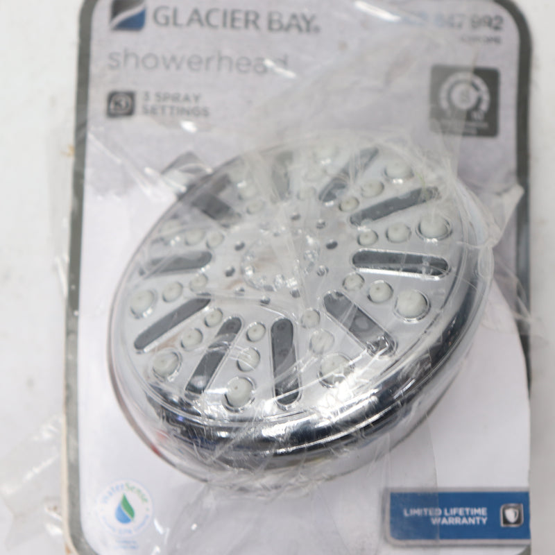 Glacier Bay 3-Spray Fixed Shower Head in Chrome 3.45" 8462000HC