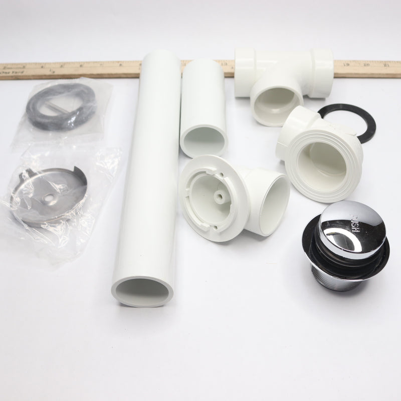 Everbilt Bath Waste & Overflow Drain PVC White Schedule 40 1-1/2" 213 357